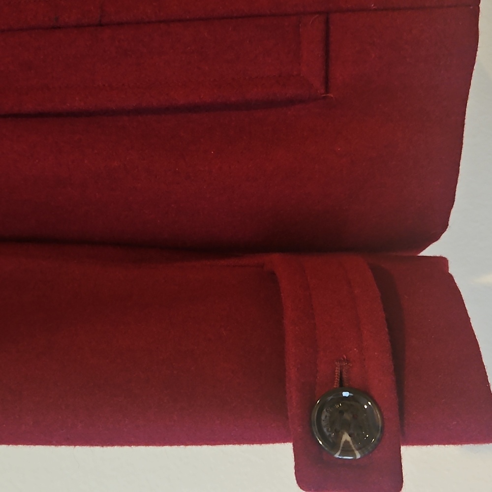 Calvin Klein Double-Breasted Peacoat - Deep Red - Picture 6 of 15